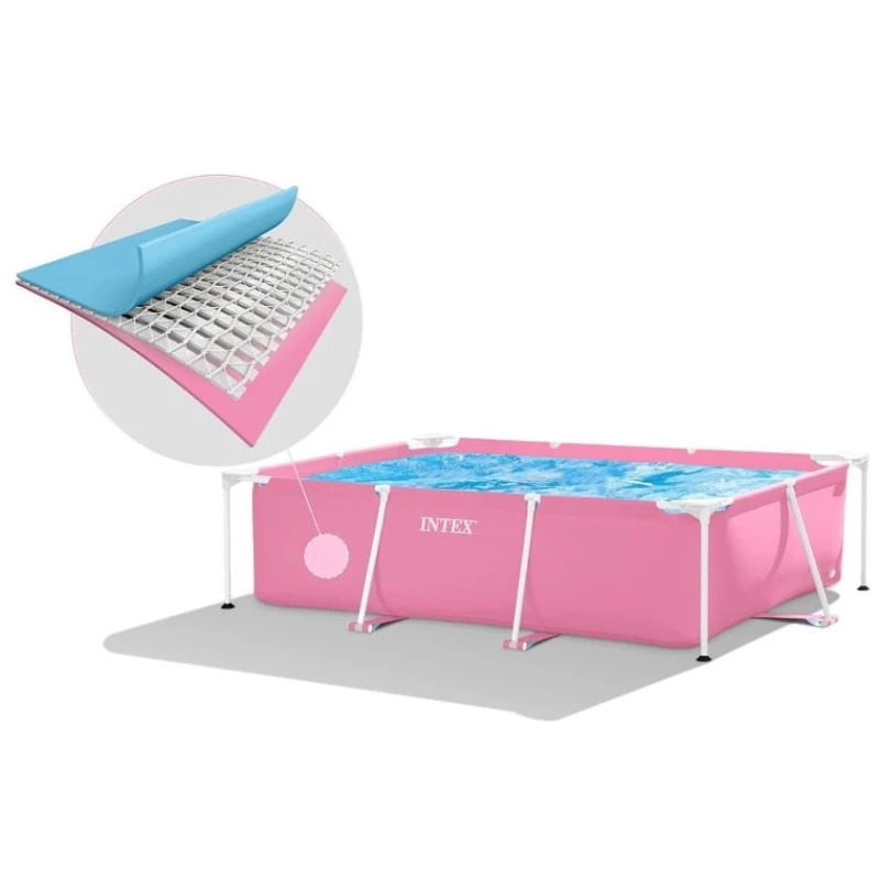 Каркасный бассейн İntex Rectangular Frame H28266NP, розовый, 220x150x60 см, 1662 л Каркасный бассейн İntex Rectangular Frame H28266NP, розовый, 220x150x60 см, 1662 л