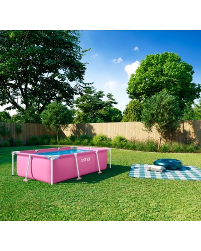 Karkaslı hovuz İntex Rectangular Frame H28266NP, çəhrayı, 220x150x60 sm, 1662 l