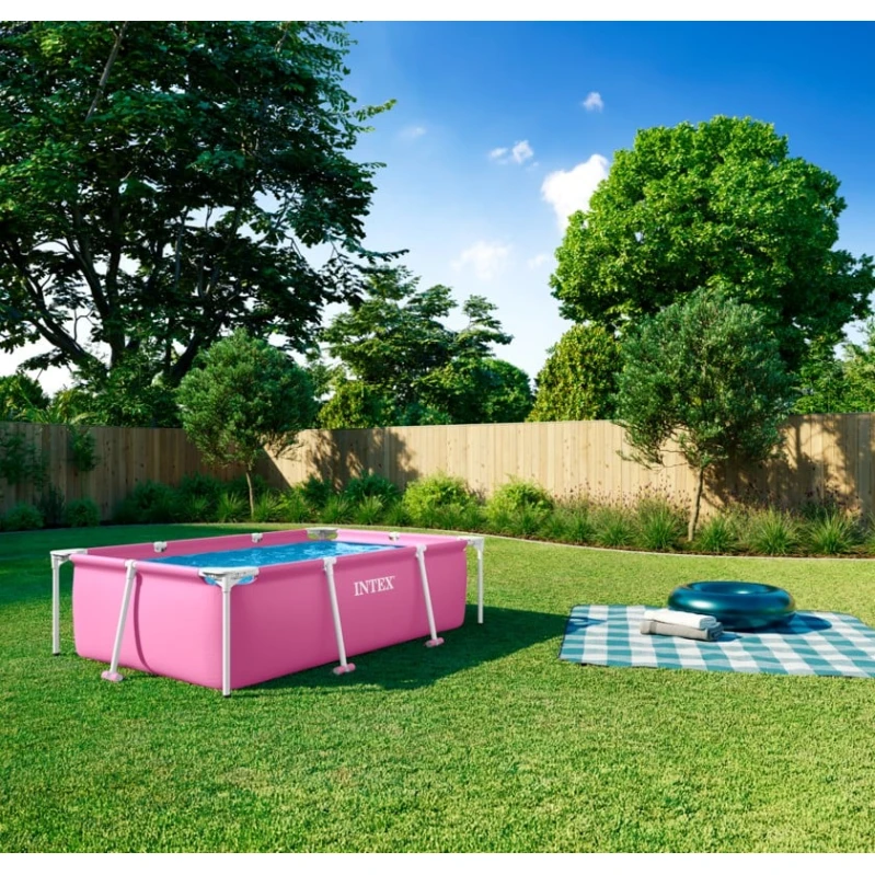 Каркасный бассейн İntex Rectangular Frame H28266NP, розовый, 220x150x60 см, 1662 л Каркасный бассейн İntex Rectangular Frame H28266NP, розовый, 220x150x60 см, 1662 л