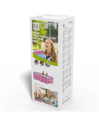 Karkaslı hovuz İntex Rectangular Frame H28266NP, çəhrayı, 220x150x60 sm, 1662 l