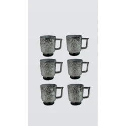 Набор чашек 6921-35, стекло, черный, 350 мл, 6 шт