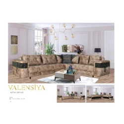 Диван Valensiya угловой, коричневый, 315x260x80x98 мм