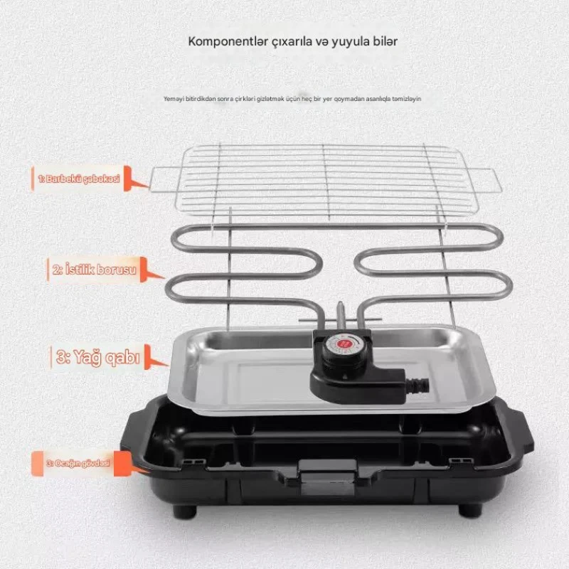 Детали бытового электрогриля можно снимать и мыть, номинальная мощность 2000 Вт, вес 2,45 кг 6240_nica71