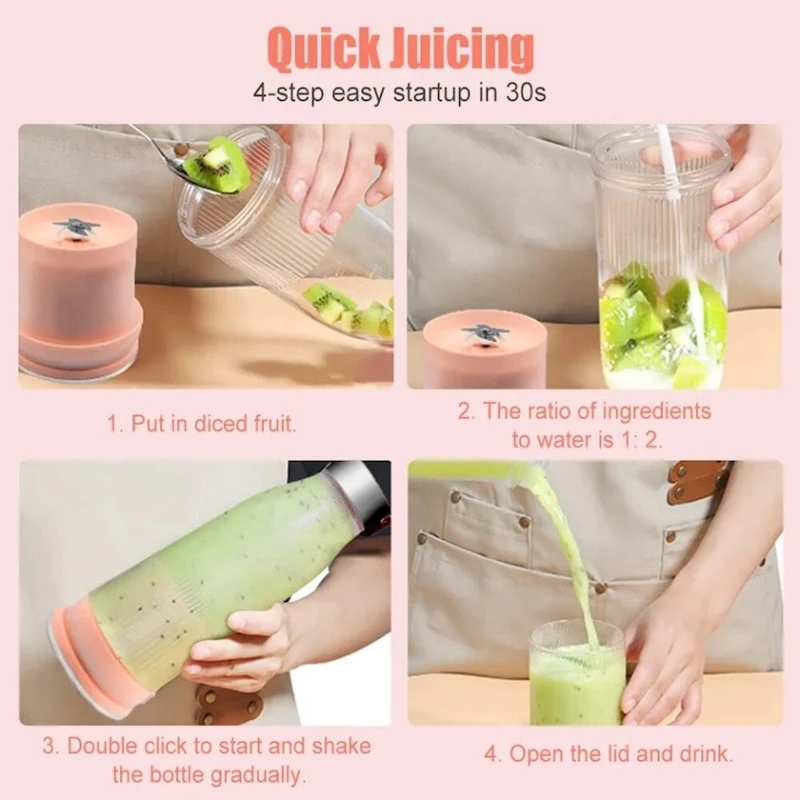 Портативный блендер Momotou Electric Blender Cup 40W Pink Портативный блендер Momotou Electric Blender Cup 40W Pink