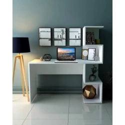 Kompüter masası Art Mebel Art_Komp_Masası 166, ağ, 136x130x50 sm