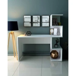 Kompüter masası Art Mebel Art_Komp_Masası 166, ağ, 136x130x50 sm