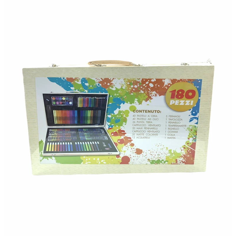 Набор для рисования, 180 предметов, 53х31х5 см, деревянный чемодан Набор для рисования, 180 предметов, 53х31х5 см, деревянный чемодан