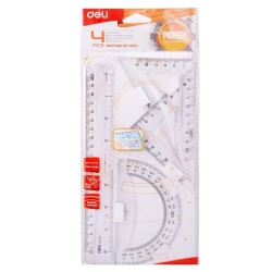 Набор линеек Deli Pioneer G00412 пластик, прозрачный, 20 см, 4 предмета