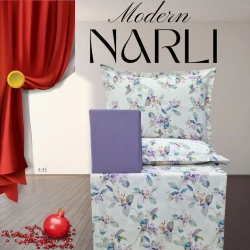 Комплект постельного белья Narlı 1161, пододеяльник 200x220 см, простыня 240х260 см, наволочки 50х70 см, двуспальный, хлопок, разноцветный