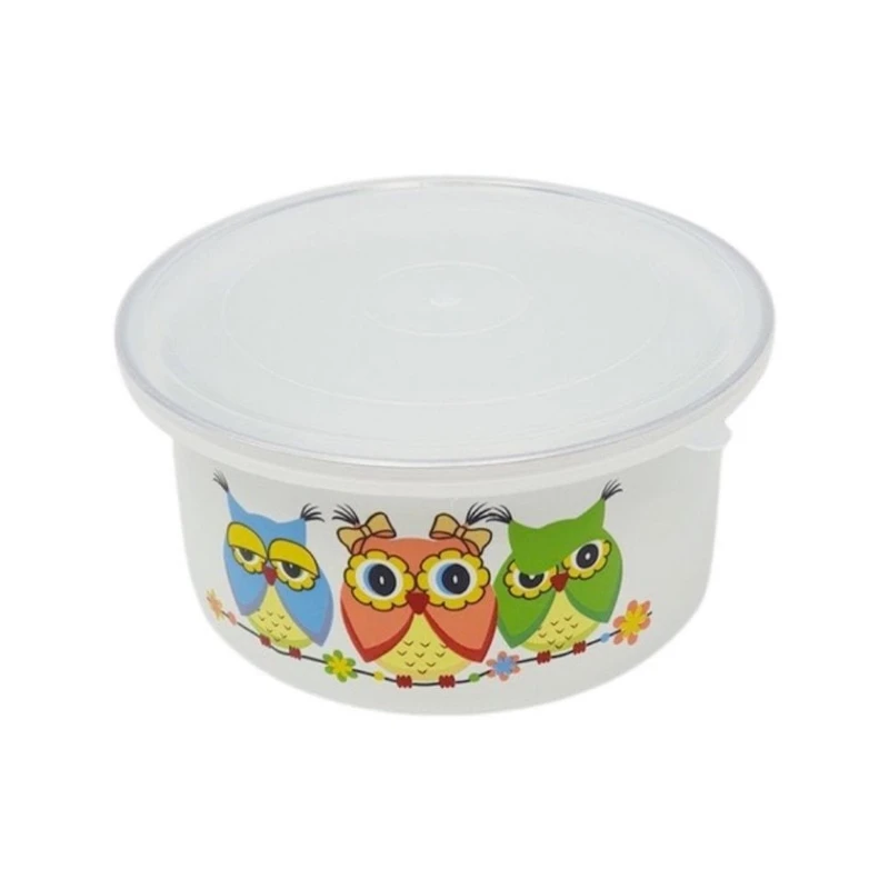 Салатница эмалированная 1.9 л с крышкой, декор, белый Салатница эмалированная 1.9 л с крышкой, декор, белый