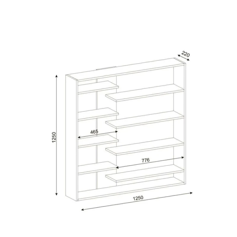 Стеллаж Ev Plus Handy, 125x125x22 см, ЛДСП, белый Стеллаж Ev Plus Handy, 125x125x22 см, ЛДСП, белый