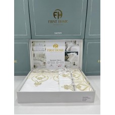 Yataq dəsti FIRST HOME, satin, pambıq, ikinəfərlik, yorğan üzü 200x220 sm, çarşaf 250x250 sm, yastıq üzü 50x70 sm 2 əd - TP-TK-228