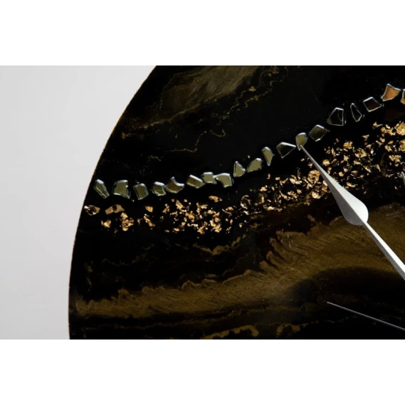 Настенные часы Art by Ulviya Kakhramanova Черное золото, смола/краска, 70 см