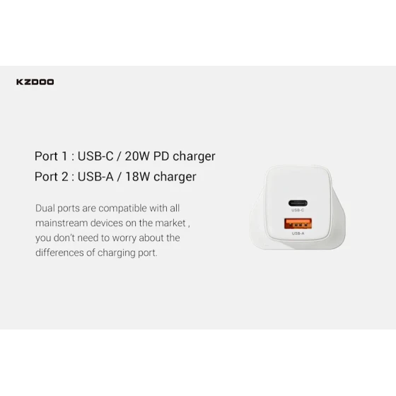 Сетевое зарядное устройство KZDOO (6975658811572)