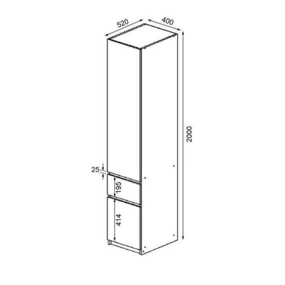 Шкаф ev_12116128, ламинат, серый, 40x52x200 см Шкаф ev_12116128, ламинат, серый, 40x52x200 см