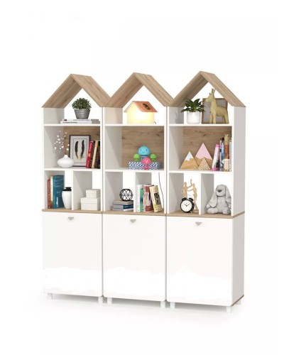 Stellaj 3563_L-M 2StellajEypSingWh-son, 53x41,5x183,8 sm, LDSP, ağ