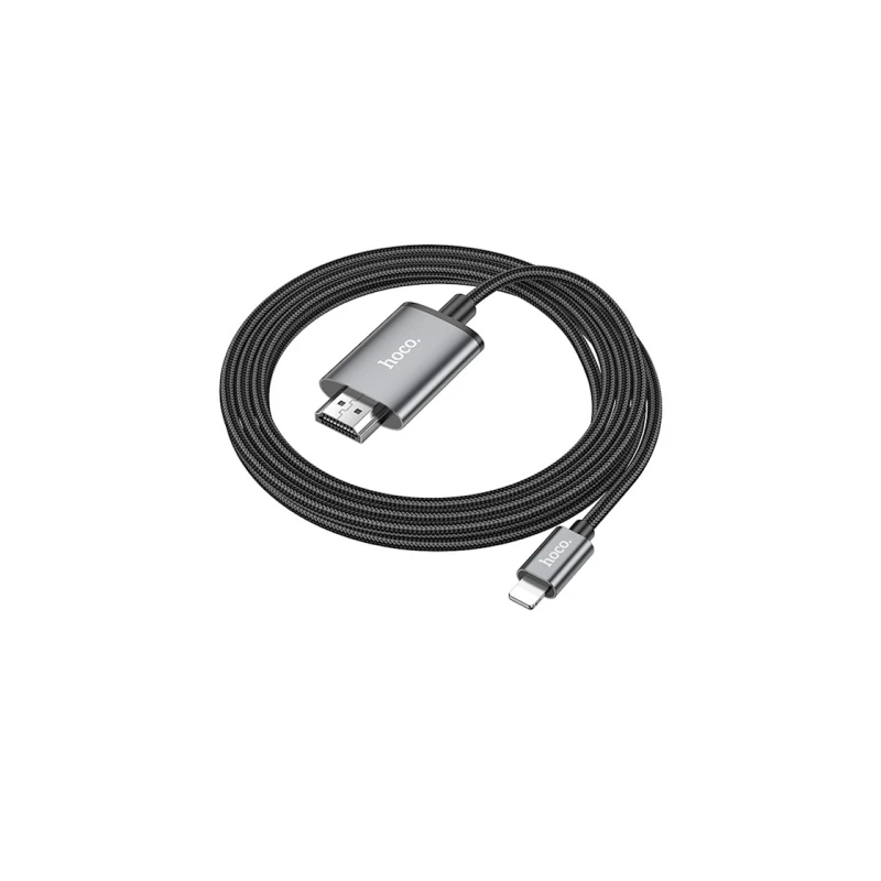 HDMI кабель Hoco UA27 Lightning to HDMI Metal Gray