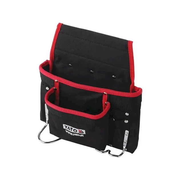Сумка поясная для инструментов Yato YT-7410, черная/красная