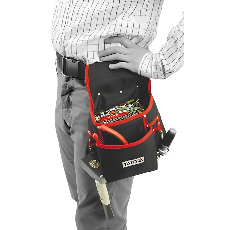 Сумка поясная для инструментов Yato YT-7410, черная/красная