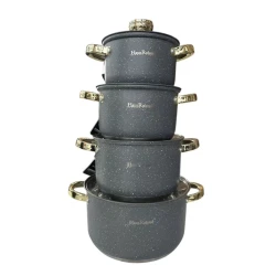 Набор кастрюль Haus Roland 00696, гранитное покрытие, серый, 16/18/20/24 см, 4 предмета