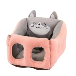 Стульчик-бустер Buster WS, плюш/хлопок, серый/розовый, 40x40 см Стульчик-бустер Buster WS, плюш/хлопок, серый/розовый, 40x40 см