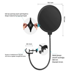 Поп-фильтр для микрофона Neewer NWN3 Поп-фильтр для микрофона Neewer NWN3