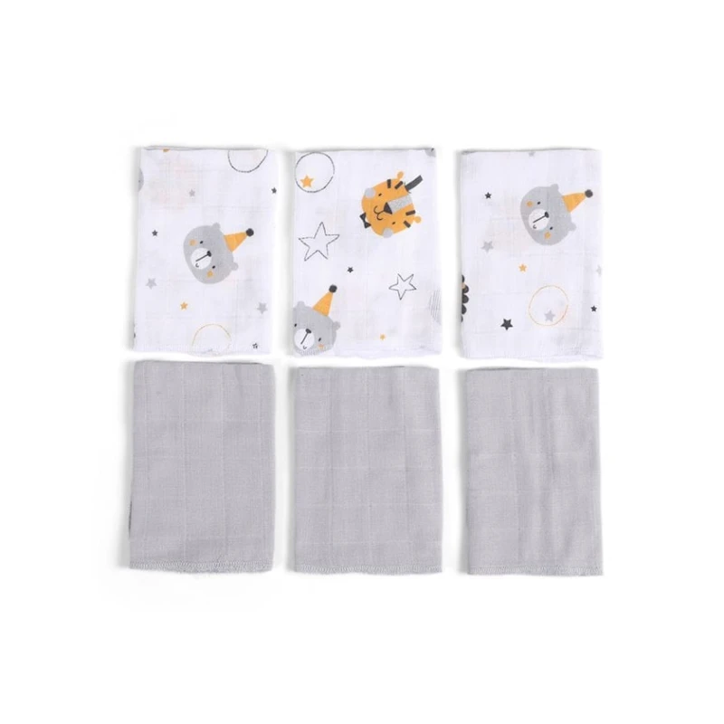 Набор салфеток Funna baby Circus Grey, 30x30 см, 6 шт