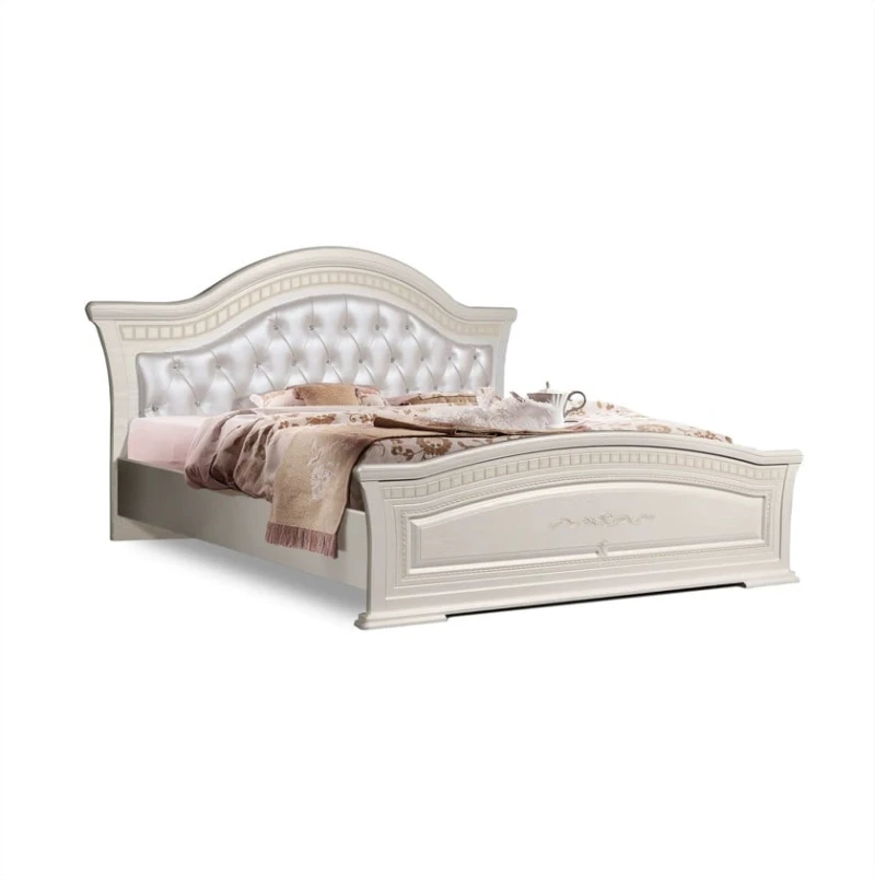 Кровать Slonimmebel Venera, 128.5х203.6х209.8 см, кремовый Кровать Slonimmebel Venera, 128.5х203.6х209.8 см, кремовый