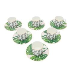 Набор кофейный Porland Africa Desen 04ALM005865, 12 предметов, на 6 персон, фарфор, 90 мл