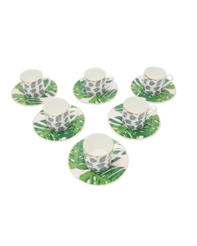Qəhvə dəsti Porland Africa Desen 04ALM005865, 12 parça, 6 nəfərlik, farfor, 90 ml