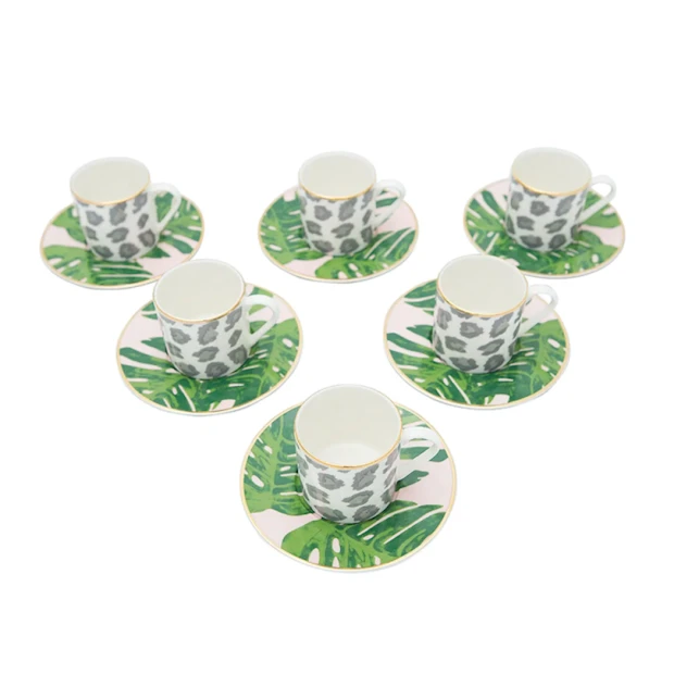 Набор кофейный Porland Africa Desen 04ALM005865, 12 предметов, на 6 персон, фарфор, 90 мл