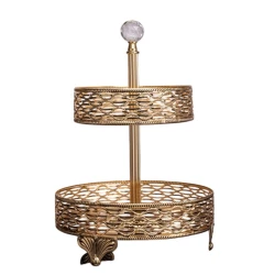 Этажерка Zeyve Nil, металл/стекло, золотистая, 30x20 см