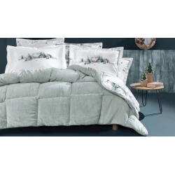 Комплект постельного белья Yataş Kelsey Triola, одеяло 155x215 см, простыня 100x200 см, наволочка 50x70 см, односпальный, хлопок/полиэстер, Yeşil