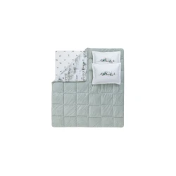 Комплект постельного белья Yataş Kelsey Triola, одеяло 155x215 см, простыня 100x200 см, наволочка 50x70 см, односпальный, хлопок/полиэстер, Yeşil