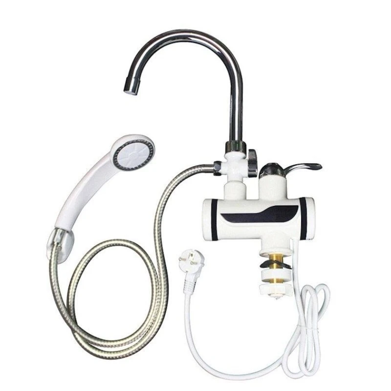 Проточный водонагреватель с душем, электрический кран для нагрева воды, смеситель 220 В Проточный водонагреватель с душем, электрический кран для нагрева воды, смеситель 220 В
