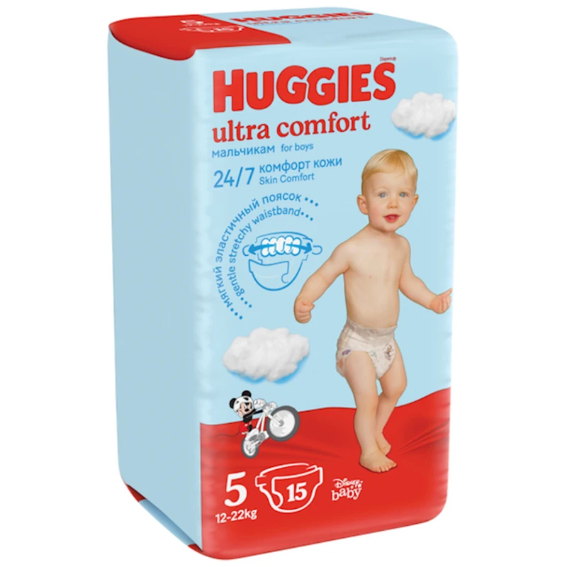 Подгузники Huggies Ultra Comfort для мальчиков 5, 12-22 кг, 15 шт.
