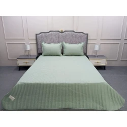 Örtük və yastıq üzü dəsti Pima Cotton ET-1491, 180x230/50x70 sm, birnəfərlik, yaşıl