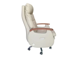 Офисное кресло 1680, кожаное, бежевое