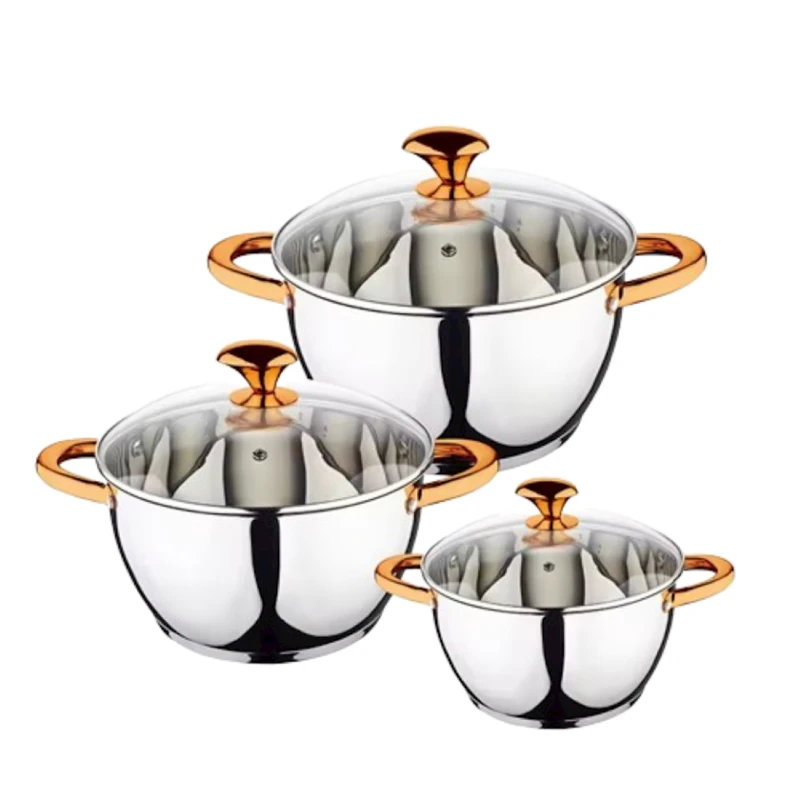 Набор кастрюль Kaisa Villa KV-6647, нержавеющая сталь, 6 предметов