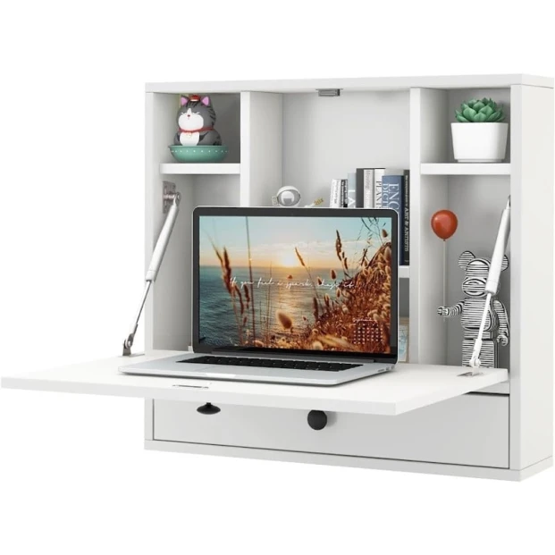 Компьютерный стол Art_Komp_Masası 2, ламинат, белый, 60х90х45 см