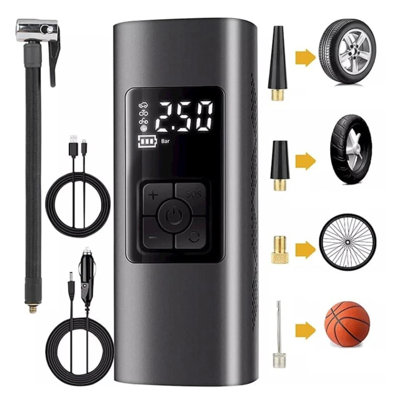 Avtomobil üçün nasos-kompressor 12V, qara Avtomobil üçün nasos-kompressor 12V, qara