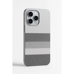 Чехол Carbon Fiber для Apple iPhone 15 Pro Silver