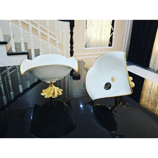 Фруктовница Gallery Home GLR-114, белая/золотистая, 29 см, 1 шт Фруктовница Gallery Home GLR-114, белая/золотистая, 29 см, 1 шт