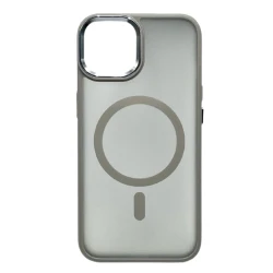 Çexol Magsafe Apple iPhone 13 üçün, Matte Gray/Transparent