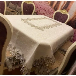 Скатерть Home Tekstil, лен, бежевая, 150х220 см Скатерть Home Tekstil, лен, бежевая, 150х220 см