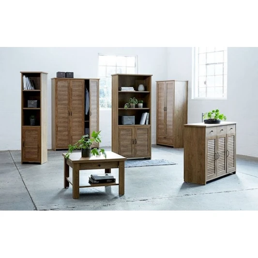 Стеллаж JYSK Manderup 88x43x199 см, МДФ/ХДФ/ДСП/меламин, дуб Стеллаж JYSK Manderup 88x43x199 см, МДФ/ХДФ/ДСП/меламин, дуб