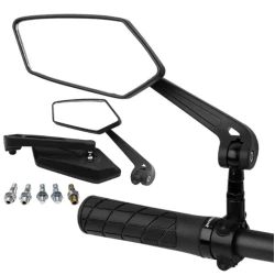 Велосипедное зеркало, алюминий/пластик, черное, 2 шт