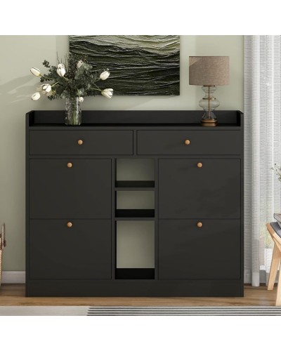 Ayaqqabı üçün tumba Art Mebel 46, laminat, qara, 130х150х30 sm