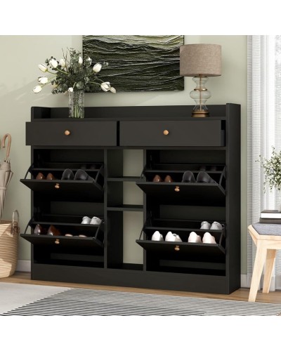 Ayaqqabı üçün tumba Art Mebel 46, laminat, qara, 130х150х30 sm