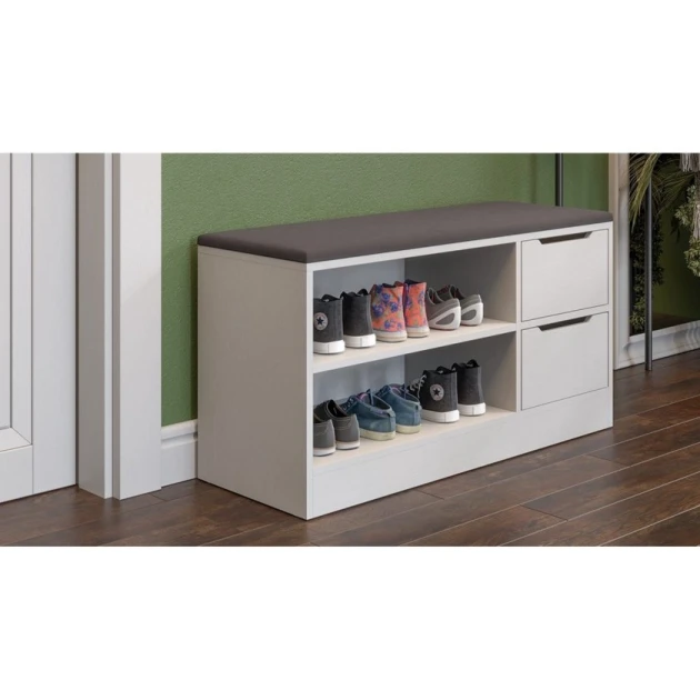 Tumba ayaqqabı üçün Art Mebel, ağ, LDSP/parça, 35x60x90 sm